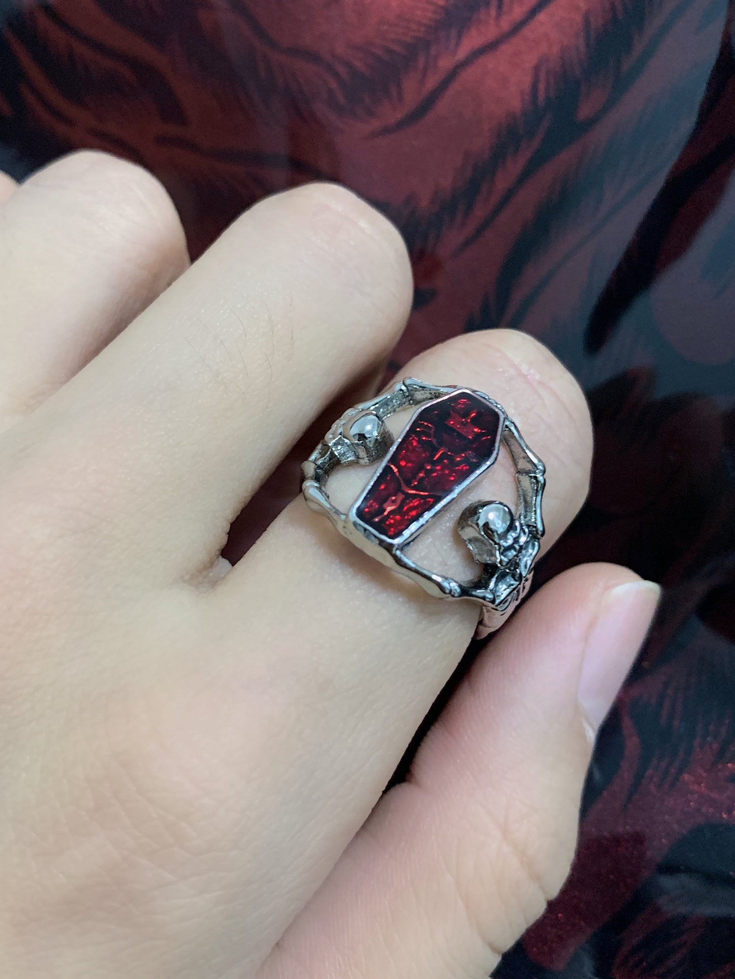 Vampir-Fledermaus-Totenkopf-Ring 