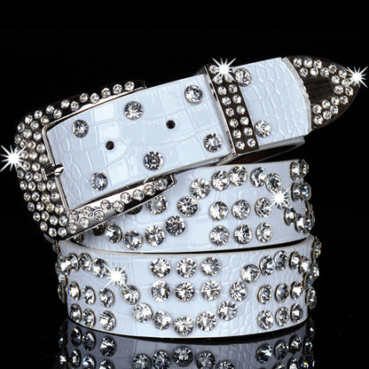 Ceinture pour femme brillante à la mode en strass 