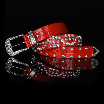 Ceinture pour femme brillante à la mode en strass 