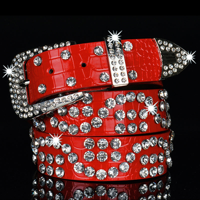 Ceinture pour femme brillante à la mode en strass 