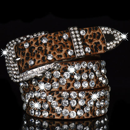 Ceinture pour femme brillante à la mode en strass 