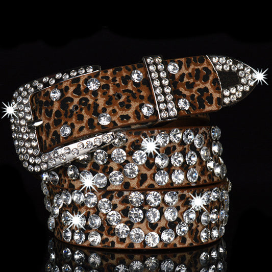 Ceinture pour femme brillante à la mode en strass 