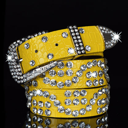 Ceinture pour femme brillante à la mode en strass 