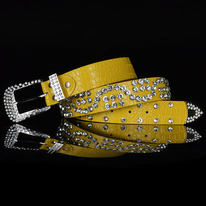 Ceinture pour femme brillante à la mode en strass 