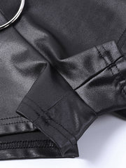 Gothic Enge Shorts aus Polyurethan-Leder 