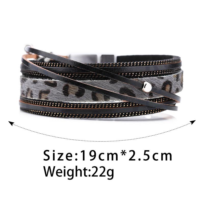 Magnetisches Armband aus Rosshaar mit Leopardenmuster und Legierung 