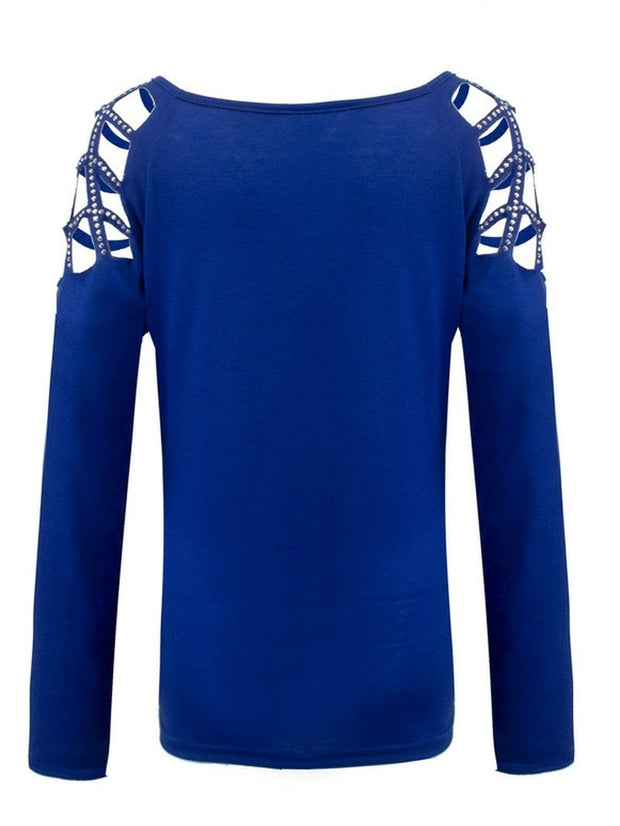 Long Sleeve Top with Studs and Diamonds