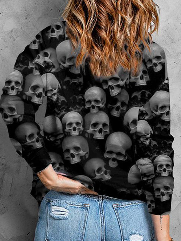 Kapuzenpullover und Sweatshirts mit Punk-Totenkopf-Print 