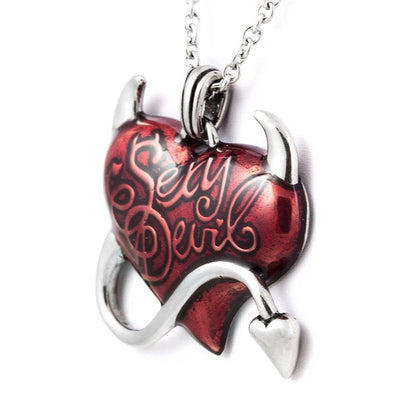 Collier pendentif coeur du diable sexy