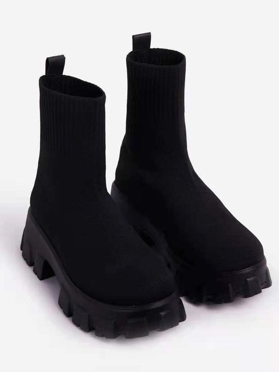 Set Feet Solid Color Platform Boots