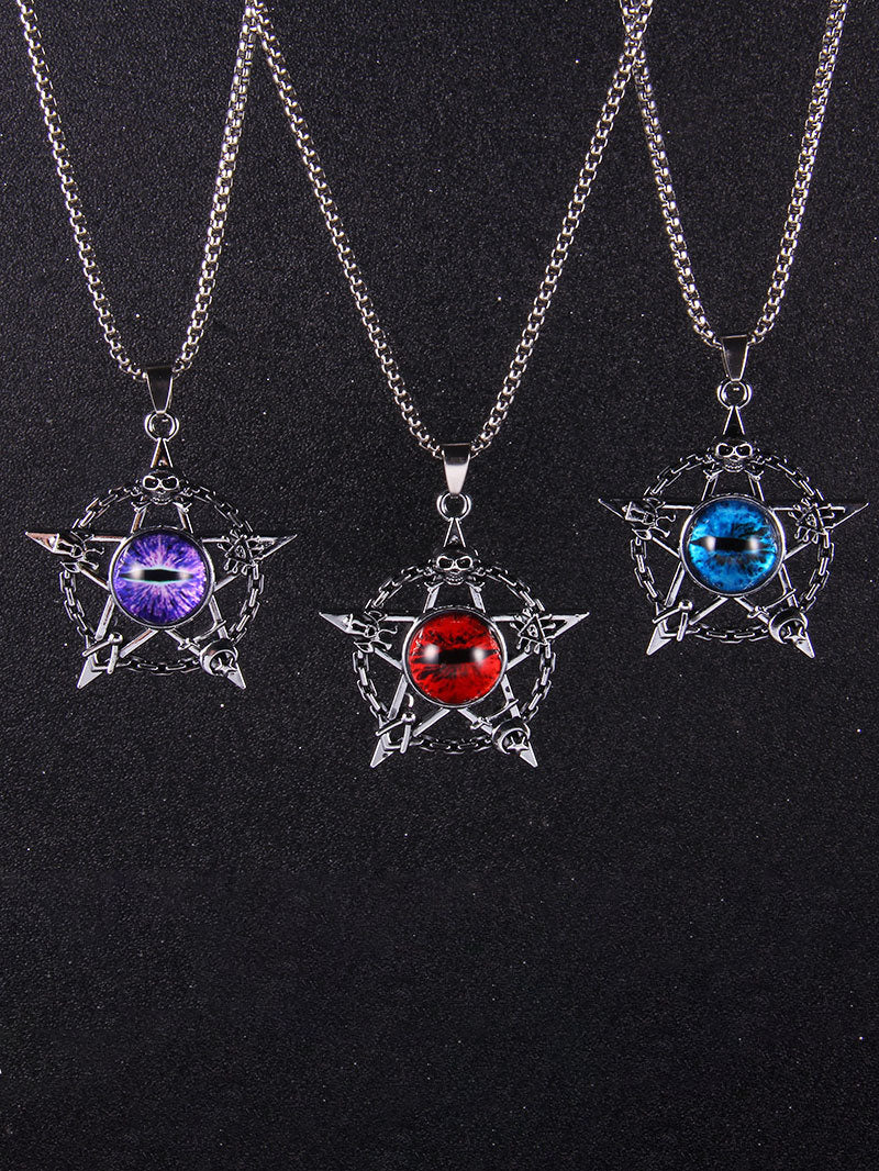 Vintage Skull Devil Eye Necklace