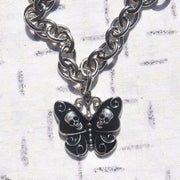 Skull Butterfly Pendant Chain Necklace