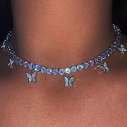 Fantasy Butterfly Rhinestone Choker Necklace