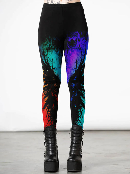 Legging imprimé ailes de couleur assortie