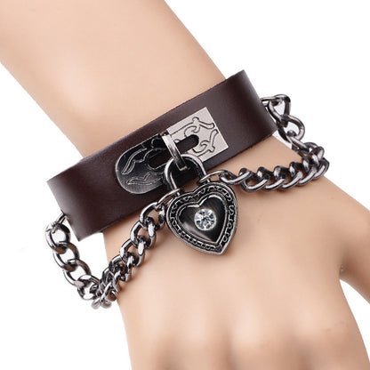 Unisex-Ketten-PU-Armband im Punk-Stil 