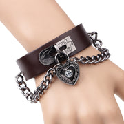 Unisex Punk Style Chains PU Bracelet