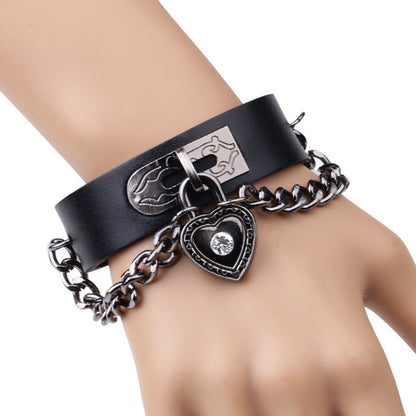 Unisex-Ketten-PU-Armband im Punk-Stil 