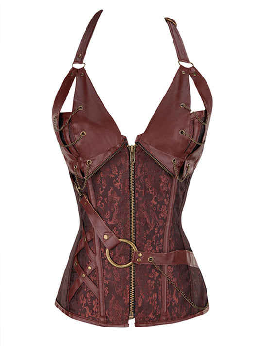 Steam Punk Neckholder Reißverschluss Shapewear 