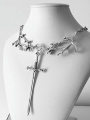 Vintage Zweig Kreuz Halskette 