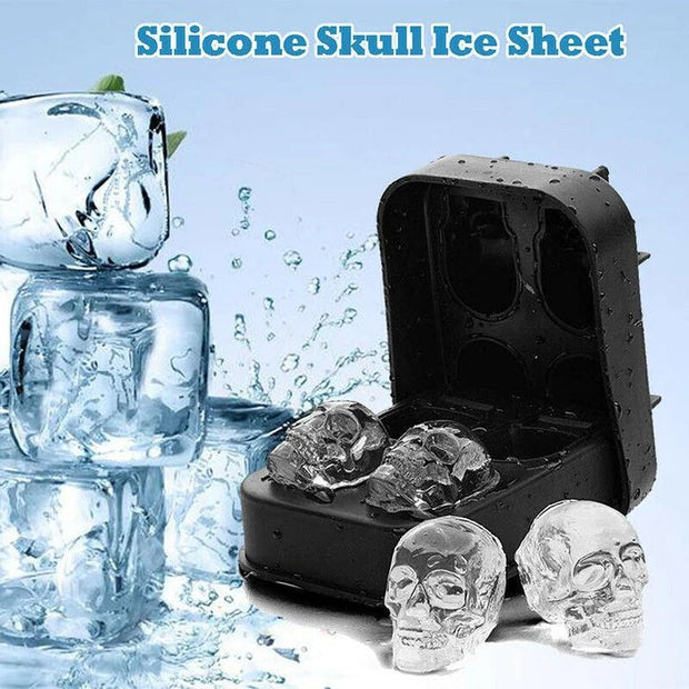 Plateau à glace en Silicone pour Halloween, crâne, barre, moule créatif pour faire soi-même 