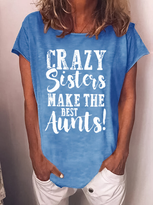 T-shirt imprimé à manches courtes CRAZY SISTERS MAKE THE BEST TANTES 