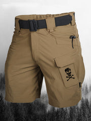 Multi Pockets Skull Printed Men's Shorts