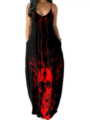 Sexy Kleid mit Strapsen und Totenkopf-Print