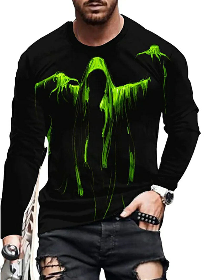 Men's pattern long sleeve T-shirt