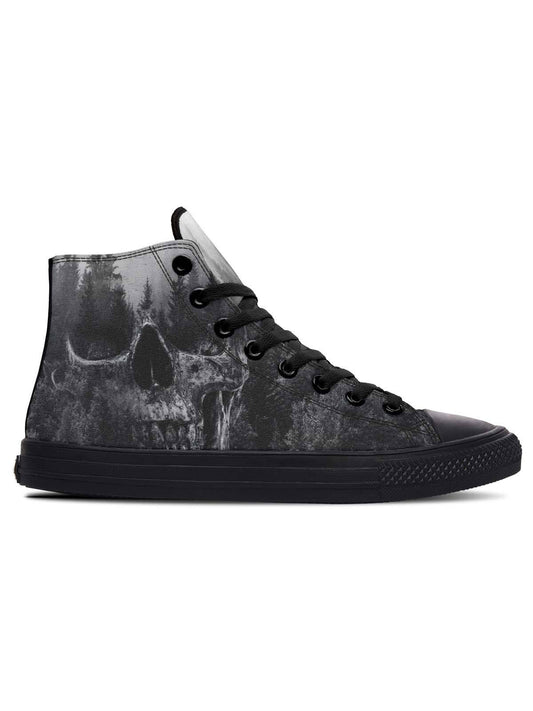 Chaussures en toile pour les amoureux Skull Forest Print 