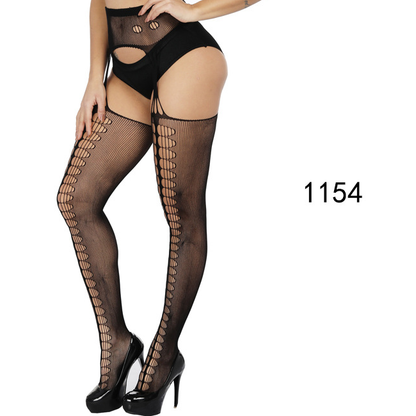 Sexy Lace Suspender Jacquard Hollow Fishnet Stockings