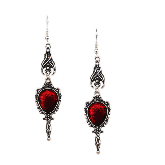 Boucles d'oreilles miroir gothique punk chauve-souris 