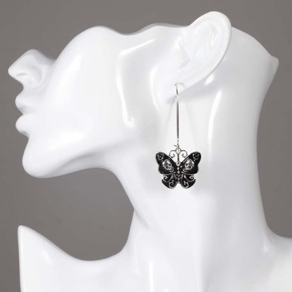 Gothic Retro Skull Butterfly Earrings