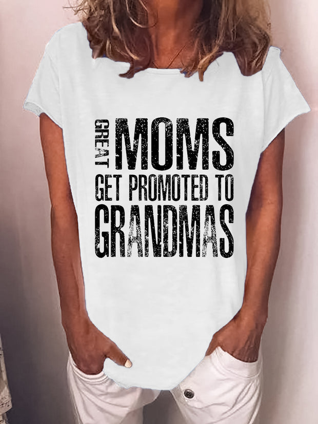 T-shirt femme imprimé à manches courtes MAMANS ET GRAND-MAS 
