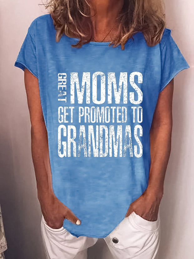 MOMS AND GRANDMAS Printed Short-sleeved Women's T-shirt