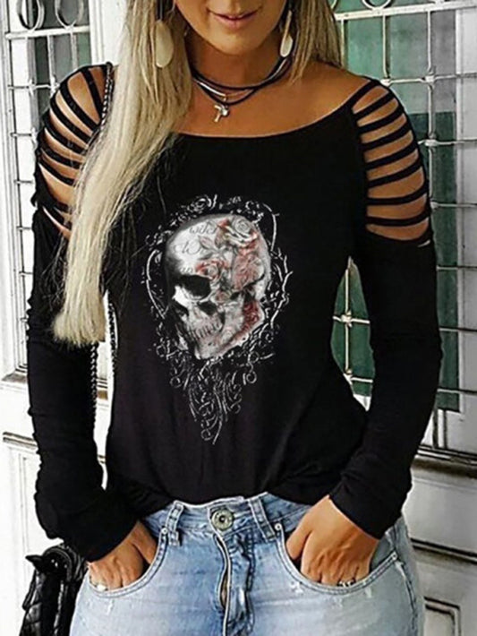 Hollowed Skull Printed T-Shirt