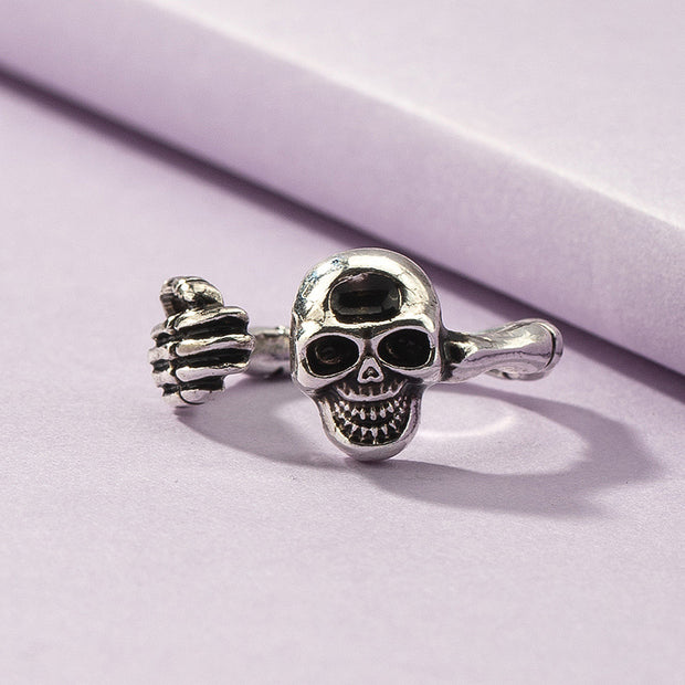 Fashion Punk Skull Open-End Ring