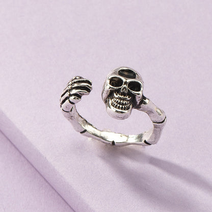 Fashion Punk Skull Open-End Ring