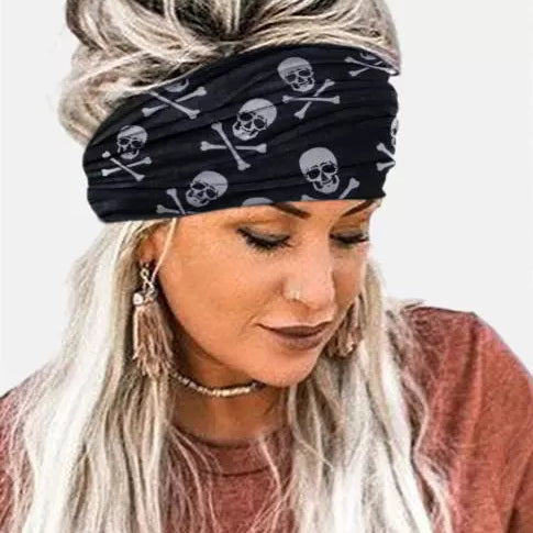 Punk Skull Printed Sports Headband