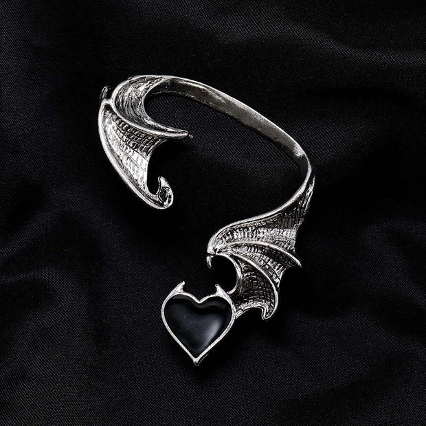 Gothic Heart Bat Wing Ear Cuff
