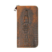 Long Zipper Wallet with Crocodile Pattern