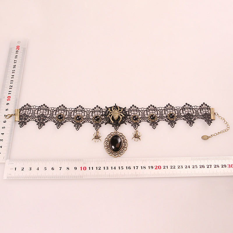 Halloween Punk Spiders Charm Choker