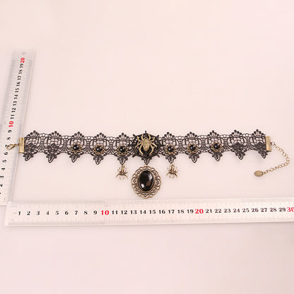 Halloween Punk Spiders Charm Choker