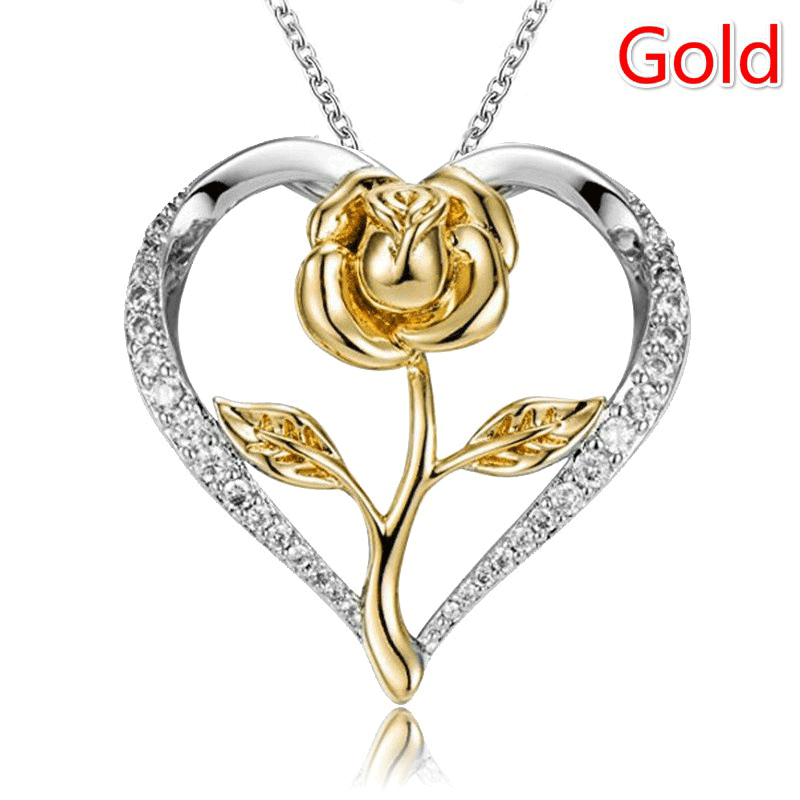 Fashion Zircon Diamond Rose Necklace