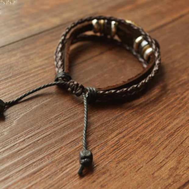 Acrylic Multi-layer Cowhide Rope Bracelet