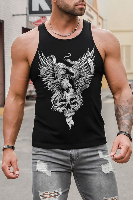 Tank Top mit modischem Totenkopf-Adler-Aufdruck 