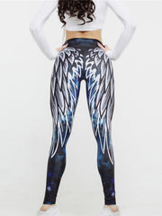 Pantalon de yoga décontracté imprimé ailes pour femmes