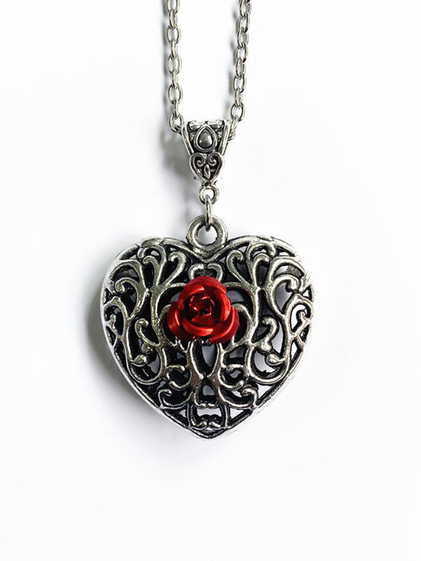 Black Filigree Heart Necklace