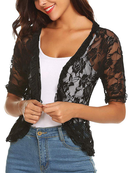 Lace See Through Sun Proof Cardigan