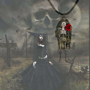 Gothic Totenkopf Sarg Anhänger Halskette 