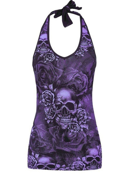 Fashion Skull Print Sports Vest